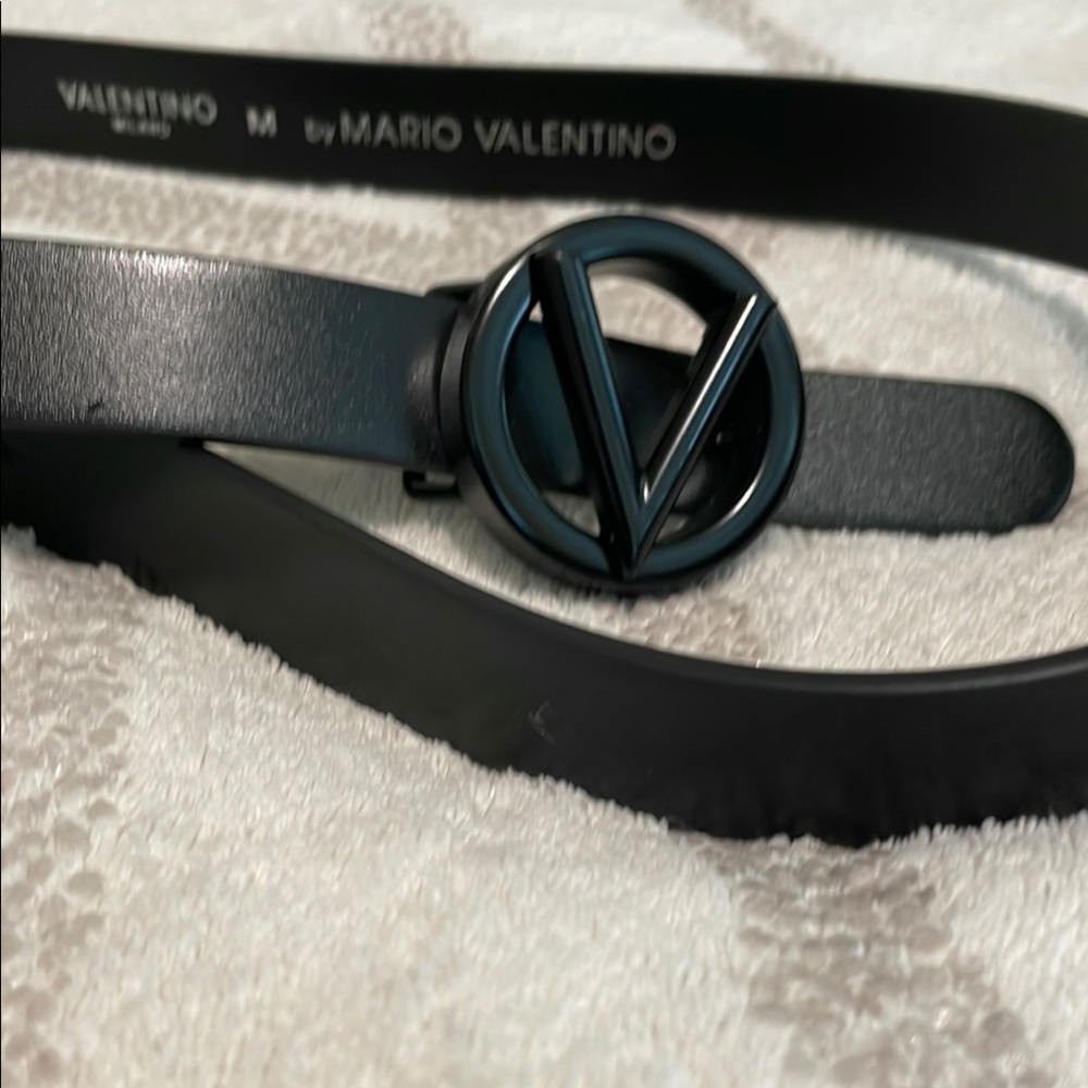 Mario Valentino Black Leather Belt